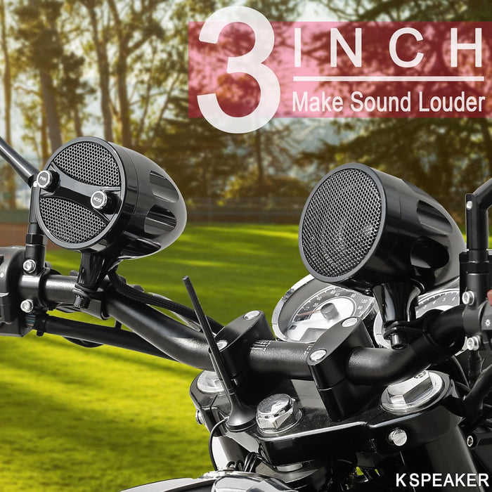Bluetooth Motorcycle Speakers - Waterproof, 200W RZR Speakers for ATV, UTV, Golf Cart & Jet Ski