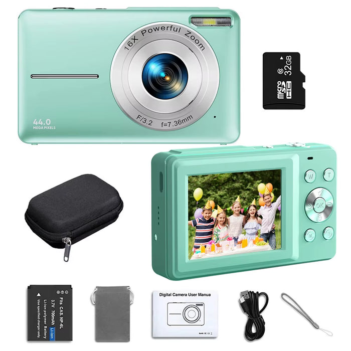 HD 1080P Digital Camera 2.4 Inches Rechargeable Cameras with 16X Zoom Compact Camera 44MP Cameras for Kids Girls Camera Digit