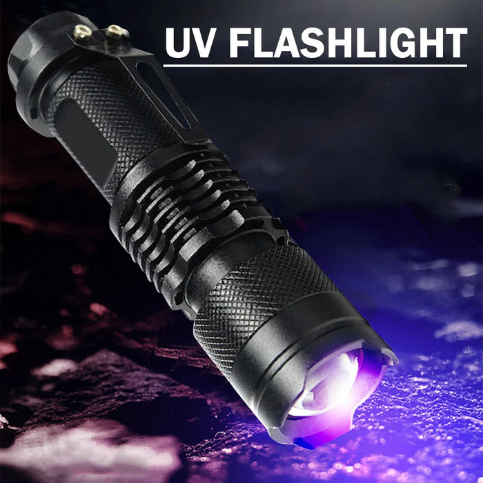 365/395Nm Mini LED UV Flashlight Ultraviolet Light Money Verification Lamp Pet Urine Stain Detector Tools Ultraviolet Torch