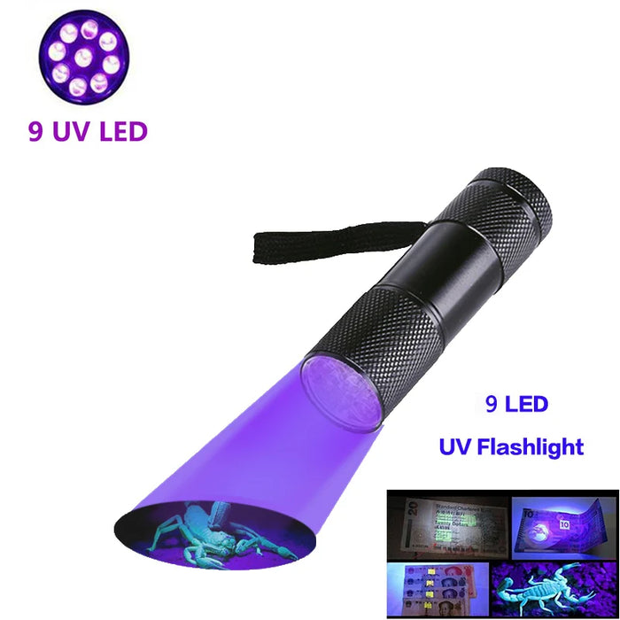 100 LED UV Flashlight Black Light 395 NM Ultraviolet Torch Blacklight Detector for Dog Urine, Pet Stains and Bed Bug