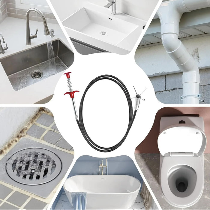 Drain Snake, 63in 33in Drain Clog Remover, 60cm 160cm Spring Pipe Dredging Tools, Drain Cleaner Sticks Clog Remover Cleaning Tools, Gutter Cleaning Tools Drain Cleaner For Toilet Sewer Shower Kitchen