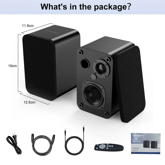 Bookshelf Speakers 50W*2, Computer Speakers 2-Way Bipolar, Bluetooth Speakers Usb/Aux(3.5Mm)/Optical Connection for Computer/Home Theater, Plug-In, SD02