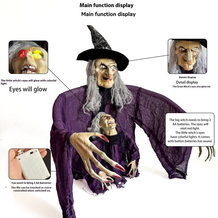 Halloween Parent-child Witch Ornaments Floor Outlet Luminous Decoration