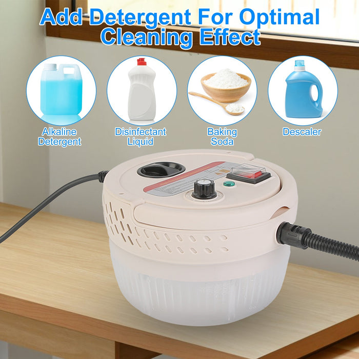 1Pc 2500W Handheld High Temperature And Pressure Steamer Cleaner With 1400ML Tank 9 Accessories 6 Steam Levels For Dirt Grease Grout Tile Floor Couch Car