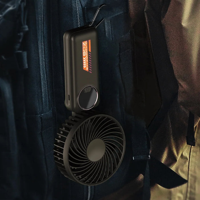 Portable Handheld Fan, Portable Fan Built-In 4000Mah Rechargeable Battery, Foldable Fan with 6 Speed Wind, Display Electricity in Real Time