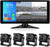 Car Backup Cameras System with 4K 10.36" Touch Screen Quad Display Monitor & 4Pcs 1080P Backup AHD Cameras, MP5 Player, Vehicle DVR Recorder for Rv/Truck/Bus/Trailer/Camper/Van