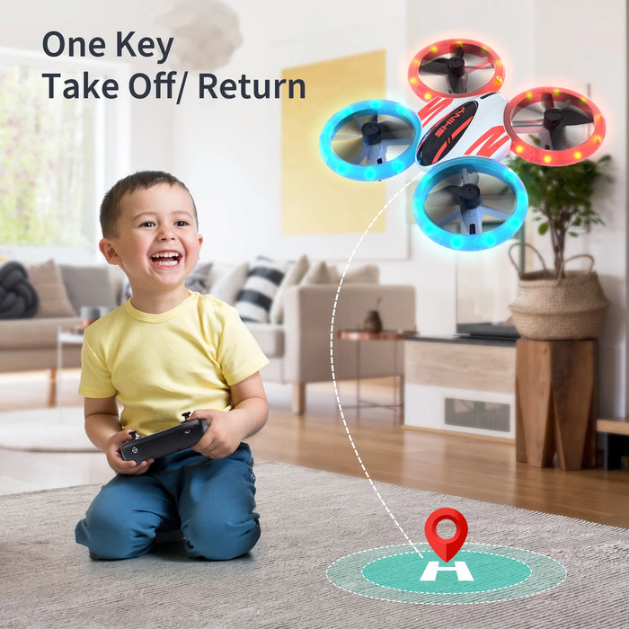 DC11 Mini Drone for Kids and Beginners, RC Nano Quadcopter with LED Lights, Demo Mode, Altitude Hold, , 3 Batteries, Orange